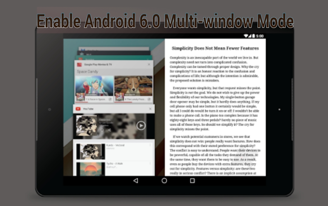 Android 6.0 Multi window mode