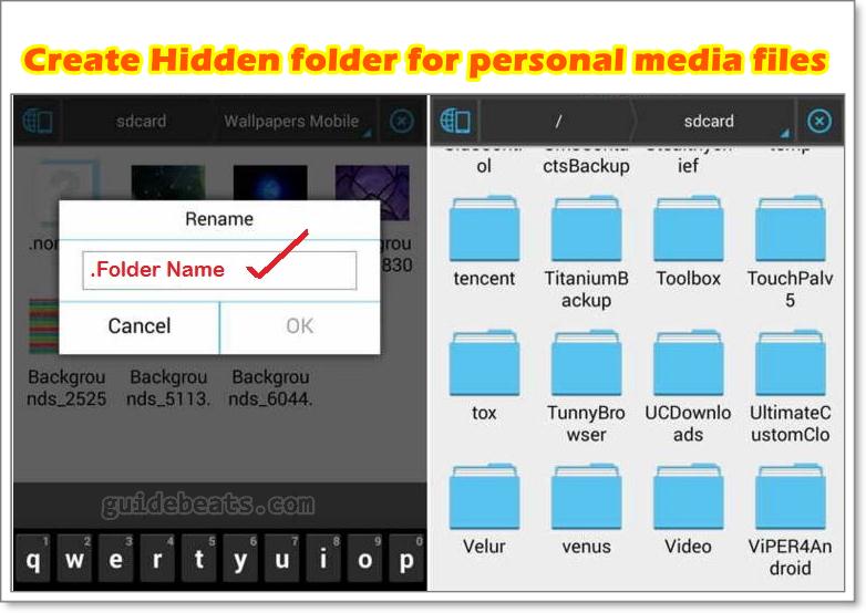 Create Hidden folder for personal media files