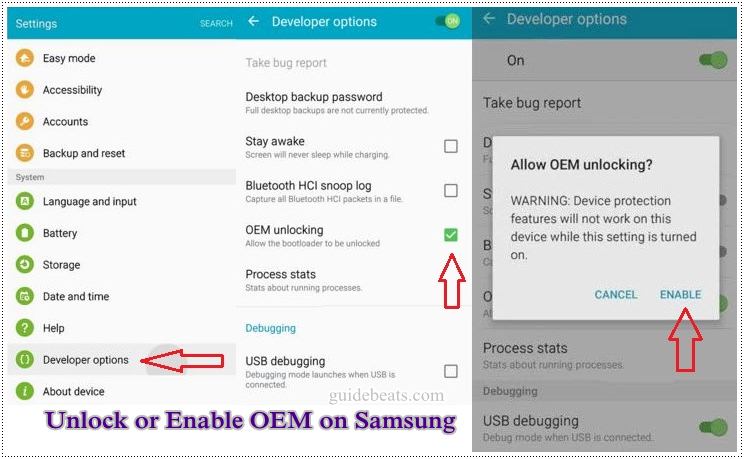 Unlock or Enable OEM on any Samsung device running Android 5.0 Lollipop