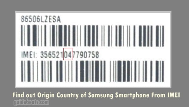 Find Origin Country of Samsung Smartphone