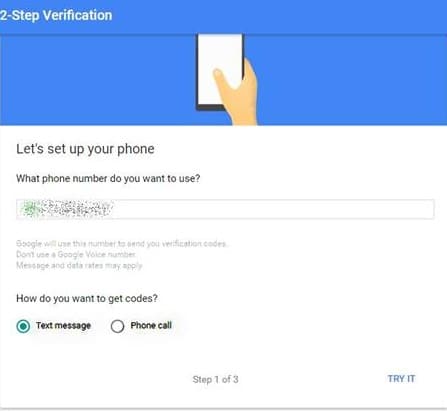 Enable Gmail 2-Steps Verification