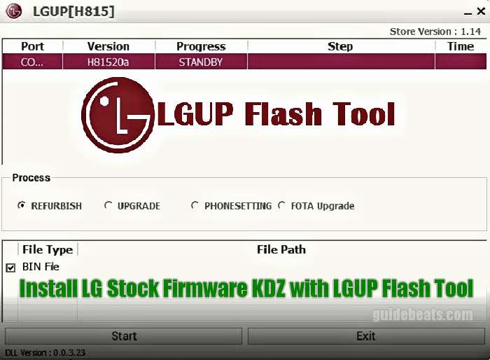 Install LG Stock Firmware KDZ with LGUP Flash Tool
