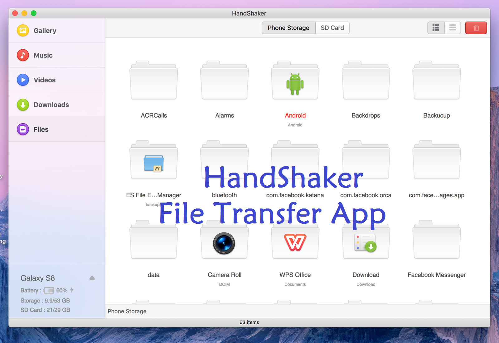 Download HandShaker App For Android And Mac OS File Tranasfer